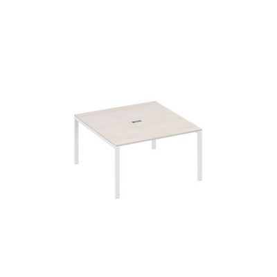 А4 Б1 135 ДШ (Дуб шамони/Белый) Стол 140 для переговоров каркас UNO