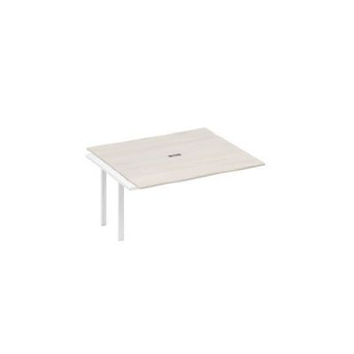 А4 Б1 136-1 ДШ Секция стола для переговоров на металлокаркасе UNO, дуб шамони, металл белого цвета