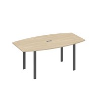 А4 А1 112 ДК (Дуб скандинавский/Антрацит) Стол фигурный 180 с металлокаркасом UNO