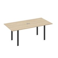 А4 А1 123 ДК (Дуб скандинавский/Антрацит) Стол 200 на металлокаркасе UNO в переговорную