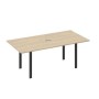 А4 А1 123 ДК (Дуб скандинавский/Антрацит) Стол 200 на металлокаркасе UNO в переговорную