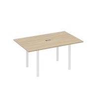 А4 Б1 121 ДК (Дуб скандинавский/Белый) Стол 160 на металлокаркасе UNO переговорный