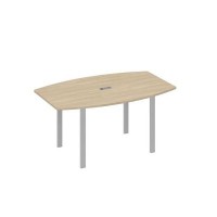 А4 С1 111 ДК (Дуб скандинавский/Серый) Стол 160 фигурный на металлокаркасе UNO для переговоров