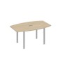 А4 С1 111 ДК (Дуб скандинавский/Серый) Стол 160 фигурный на металлокаркасе UNO для переговоров