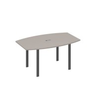 А4 А1 111 МП (Мокко премиум/Антрацит) Стол 160 фигурный на металлокаркасе UNO для переговоров