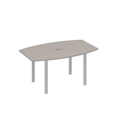А4 С1 111 МП (Мокко премиум/Серый) Стол 160 фигурный на металлокаркасе UNO для переговоров