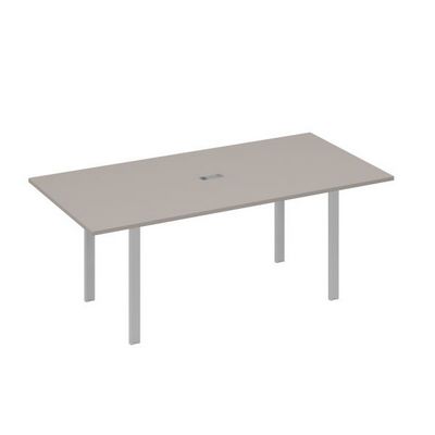 А4 С1 123 МП (Мокко премиум/Серый) Стол 200 на металлокаркасе UNO в переговорную