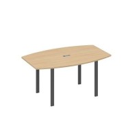 А4 А1 111 НД (Натуральный дуб/Антрацит) Стол 160 фигурный на металлокаркасе UNO для переговоров
