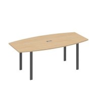 А4 А1 113 НД (Натуральный дуб/Антрацит) Стол 200 для переговоров фигурный на опорах UNO