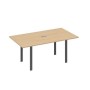 А4 А1 122 НД (Натуральный дуб/Антрацит) Стол 180 на металлокаркасе UNO для переговоров