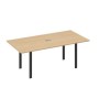 А4 А1 123 НД (Натуральный дуб/Антрацит) Стол 200 на металлокаркасе UNO в переговорную