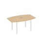 А4 Б1 111 НД (Натуральный дуб/Белый) Стол 160 фигурный на металлокаркасе UNO для переговоров