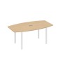 А4 Б1 112 НД (Натуральный дуб/Белый) Стол фигурный 180 с металлокаркасом UNO