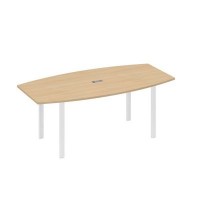 А4 Б1 113 НД (Натуральный дуб/Белый) Стол 200 для переговоров фигурный на опорах UNO