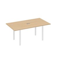 А4 Б1 122 НД (Натуральный дуб/Белый) Стол 180 на металлокаркасе UNO для переговоров
