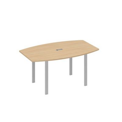 А4 С1 111 НД (Натуральный дуб/Серый) Стол 160 фигурный на металлокаркасе UNO для переговоров