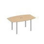 А4 С1 111 НД (Натуральный дуб/Серый) Стол 160 фигурный на металлокаркасе UNO для переговоров