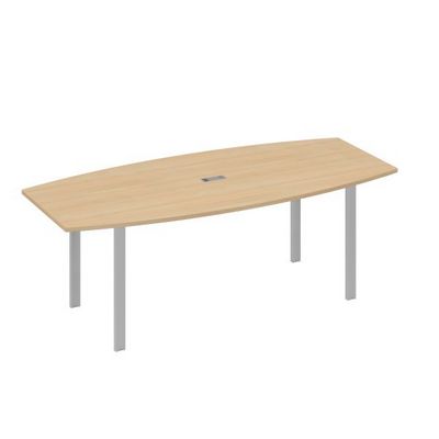А4 С1 114 НД (Натуральный дуб/Серый) Стол 220 для переговоров фигурный на металлокаркасе UNO