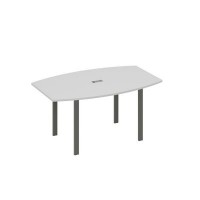 А4 А1 111 СЕ (Серый/Антрацит) Стол 160 фигурный на металлокаркасе UNO для переговоров