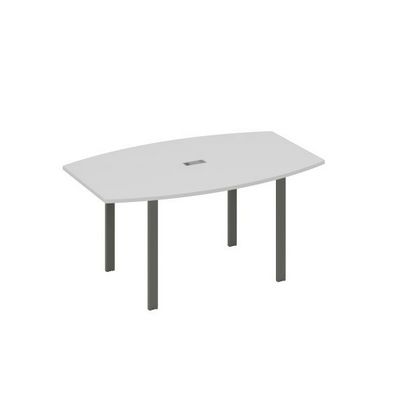 А4 А1 111 СЕ (Серый/Антрацит) Стол 160 фигурный на металлокаркасе UNO для переговоров
