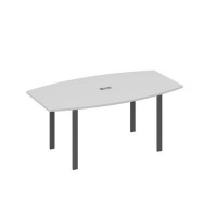 А4 А1 112 СЕ (Серый/Антрацит) Стол фигурный 180 с металлокаркасом UNO
