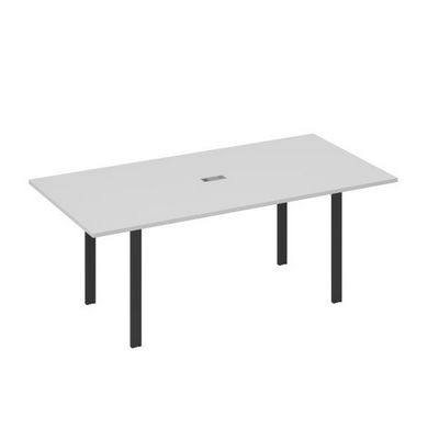 А4 А1 123 СЕ (Серый/Антрацит) Стол 200 на металлокаркасе UNO в переговорную