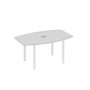 А4 Б1 111 СЕ (Серый/Белый) Стол 160 фигурный на металлокаркасе UNO для переговоров