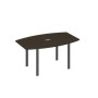 А4 А1 111 ВТ (Венге темный/Антрацит) Стол 160 фигурный на металлокаркасе UNO для переговоров