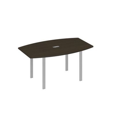 А4 С1 111 ВТ (Венге темный/Серый) Стол 160 фигурный на металлокаркасе UNO для переговоров
