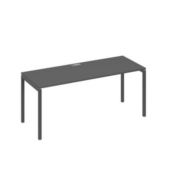 А4 А2 016 АР Стол письменный на металлокаркасе DUE, антрацит премиум ЛДСП, антрацит металл