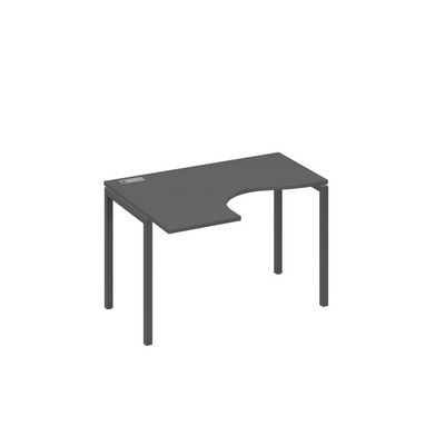 А4 А2 031 АР (Антрацит премиум/Антрацит) Стол эргономичный левый "Классика" на металлокаркасе DUE