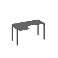 А4 А2 033 АР (Антрацит премиум/Антрацит) Стол эргономичный левый "Классика" на металлокаркасе DUE