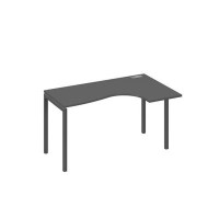 А4 А2 034 АР (Антрацит премиум/Антрацит) Стол эргономичный правый "Классика" на металлокаркасе DUE