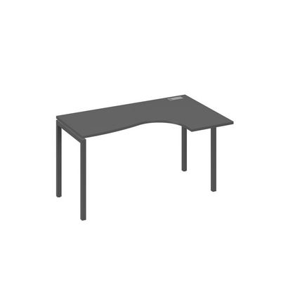 А4 А2 034 АР (Антрацит премиум/Антрацит) Стол эргономичный правый "Классика" на металлокаркасе DUE