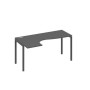 А4 А2 035 АР (Антрацит премиум/Антрацит) Стол эргономичный левый "Классика" на металлокаркасе DUE