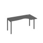 А4 А2 036 АР (Антрацит премиум/Антрацит) Стол эргономичный правый "Классика" на металлокаркасе DUE