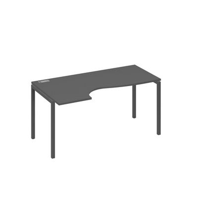 А4 А2 045 АР (Антрацит премиум/Антрацит) Стол эргономичный левый "Классика" на металлокаркасе DUE