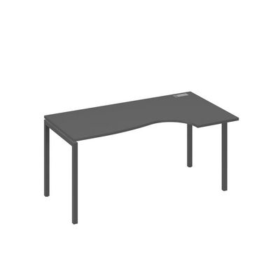 А4 А2 046 АР (Антрацит премиум/Антрацит) Стол эргономичный правый "Классика" на металлокаркасе DUE