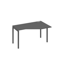 А4 А2 054 АР (Антрацит премиум/Антрацит) Стол эргономичный правый "Техно" на металлокаркасе DUE