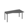 А4 А2 056 АР (Антрацит премиум/Антрацит) Стол эргономичный правый "Техно" на металлокаркасе DUE