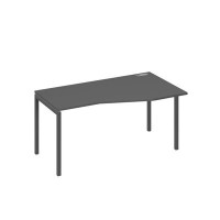 А4 А2 066 АР (Антрацит премиум/Антрацит) Стол эргономичный правый "Техно" на металлокаркасе DUE