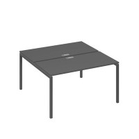 А4 А2 174 АР (Антрацит премиум/Антрацит) Рабочая станция на каркасе DUE столы 2х140