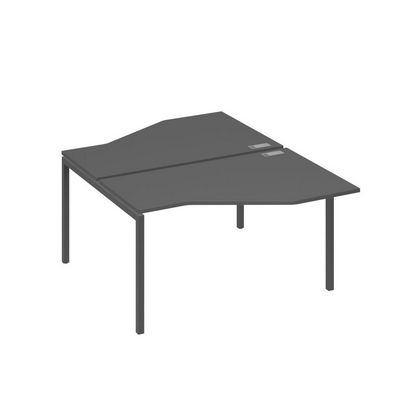 А4 А2 187 АР (Антрацит премиум/Антрацит) Рабочая станция опоры DUE со столами Техно 2х140