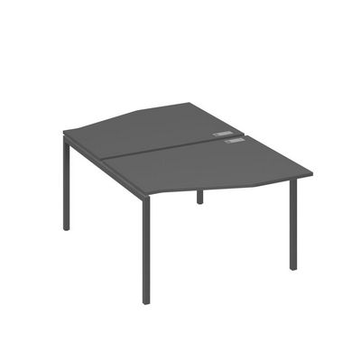 А4 А2 189 АР (Антрацит премиум/Антрацит) Рабочая станция каркас DUE столы 2х120 Техно