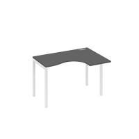 А4 Б2 032 АР (Антрацит премиум/Белый) Стол эргономичный правый "Классика" на металлокаркасе DUE