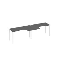 А4 Б2 033-2 АР (Антрацит премиум/Белый) Рабочая станция DUE 2х140 столы Классика эргономичные
