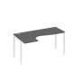 А4 Б2 035 АР (Антрацит премиум/Белый) Стол эргономичный левый "Классика" на металлокаркасе DUE