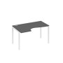 А4 Б2 043 АР (Антрацит премиум/Белый) Стол эргономичный левый "Классика" на металлокаркасе DUE