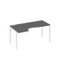 А4 Б2 045 АР (Антрацит премиум/Белый) Стол эргономичный левый "Классика" на металлокаркасе DUE