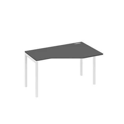 А4 Б2 054 АР (Антрацит премиум/Белый) Стол эргономичный правый "Техно" на металлокаркасе DUE